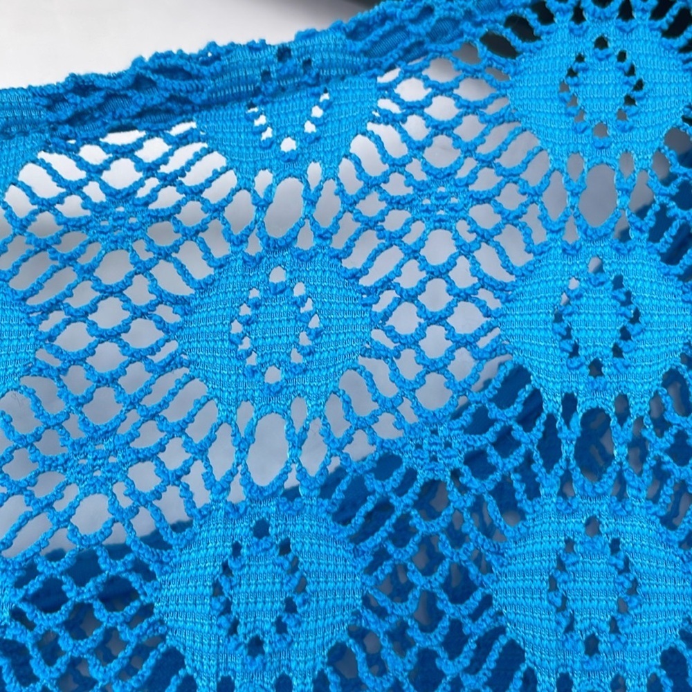 Skye's the Limit Vibrant Blue Lace Blouse Cover Up XL - Picture 8 of 14